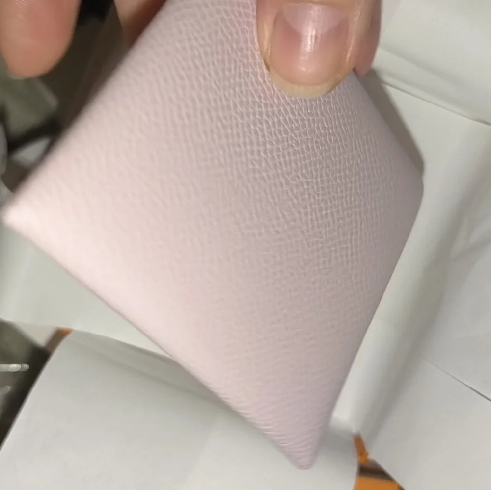Hermes Bastia Change Purse In Epsom Calfskin Leather Mauve Pale